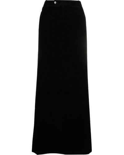 Saint Laurent Velvet Long Skirt - Black