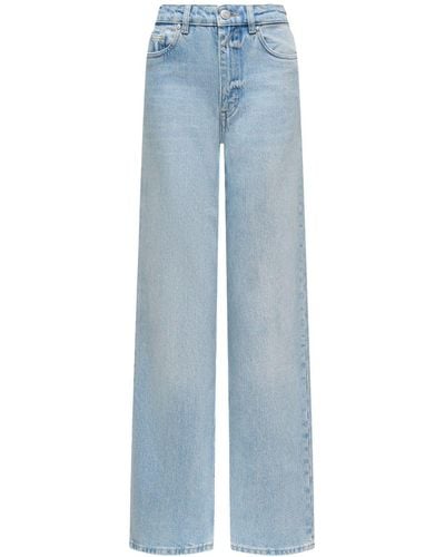 12 STOREEZ High Waist Jeans Met Wijde Pijpen - Blauw