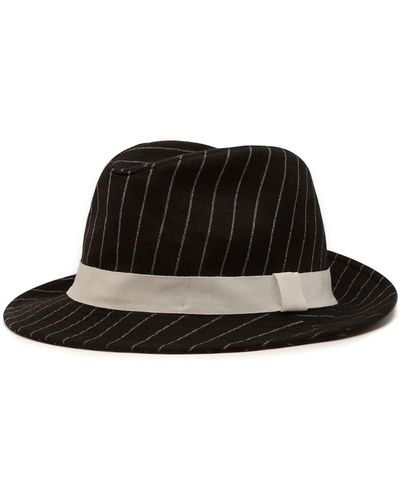 Dolce & Gabbana Pinstriped Fedora Hat - Black