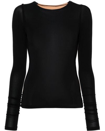MM6 by Maison Martin Margiela Two-tone Exposed-seam Top - Black