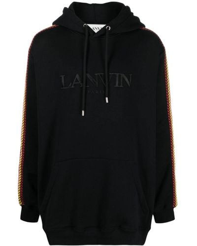 Lanvin Curb-lace Cotton Hoodie - Black