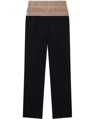 Stella McCartney Crystal-Embellished Wool Pants - Black