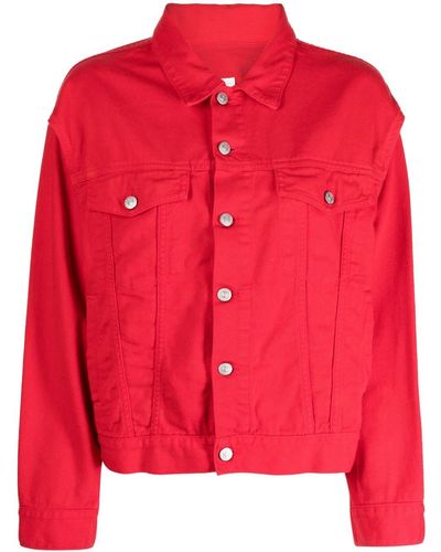 MM6 by Maison Martin Margiela Jeansjacke mit Cut-Outs - Rot