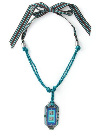 Lanvin Digital Watch Pendant Necklace - Blue