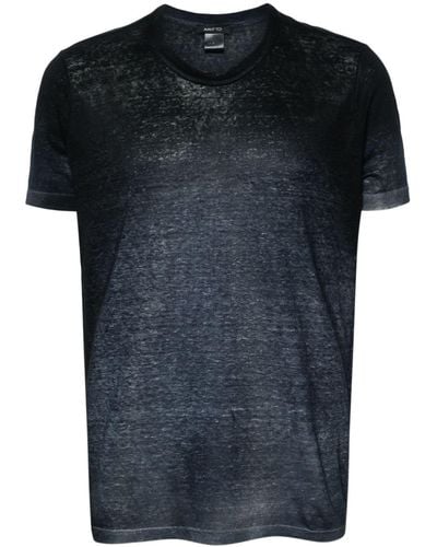 Avant Toi Ombré-effect Linen T-shirt - Black