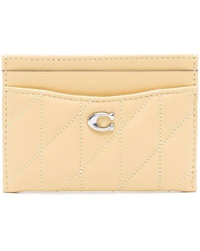 COACH Essential Card Case With Pillow Quilting - Yellow