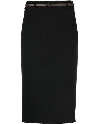 Peserico Belted High-waist Skirt - Black
