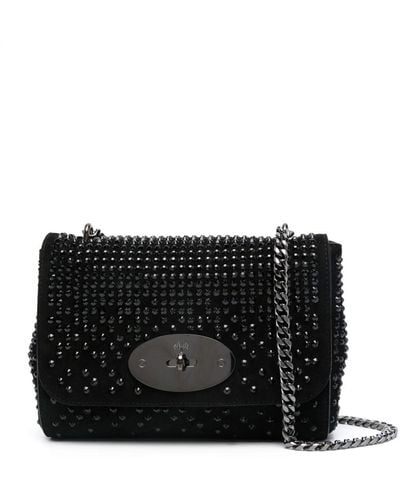 Mulberry Borsa a spalla Lily con cristalli - Nero