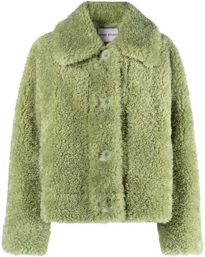 Stand Studio Faux Shearling Button-up Jacket - Green