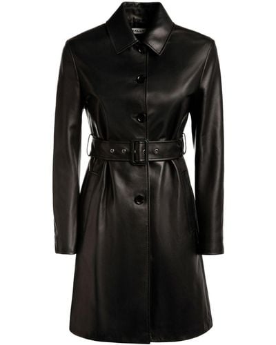 Bally Manteau en cuir nappa - Noir