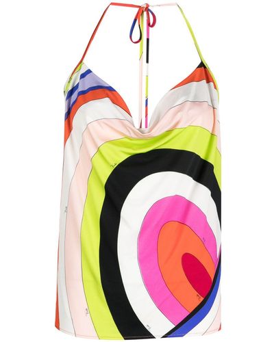 Emilio Pucci Top Met Abstracte Print - Oranje