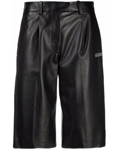 Off-White c/o Virgil Abloh Leather Tailored Shorts - Black