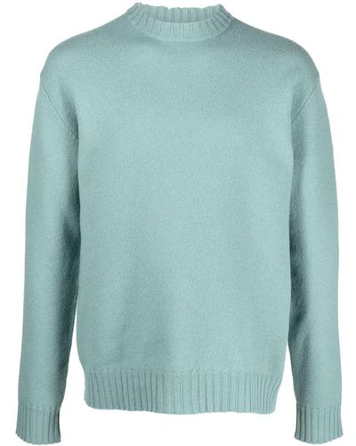 Jil Sander Mock-neck Wool Sweater - Blue