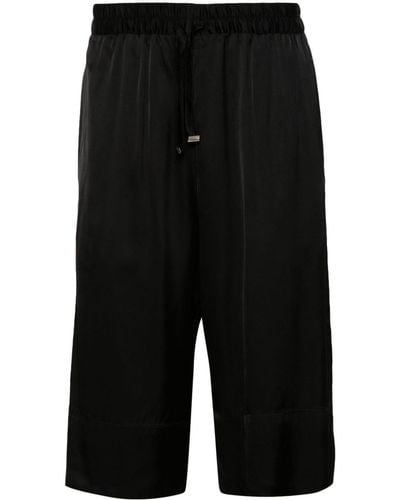 Fiorucci Elasticated-waistband Satin Shorts - Black