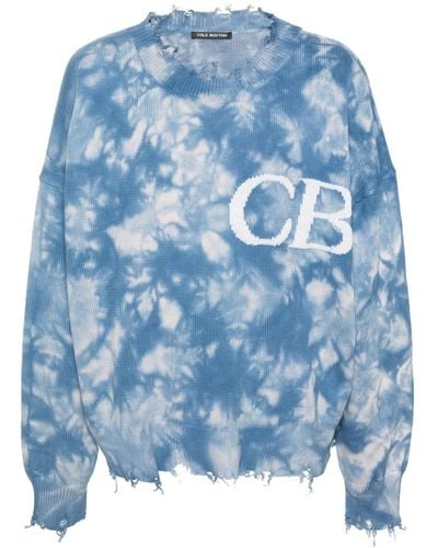 Cole Buxton Intarsia-knit Logo Sweater - Blue