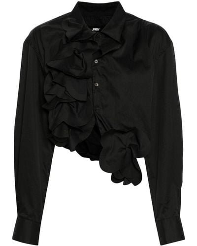 JNBY Flower-detailing Cotton Shirt - Black