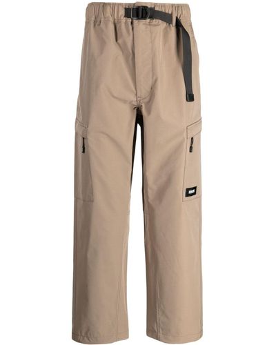 Izzue Logo-patch Elasticated-waist Straight Trousers - Natural