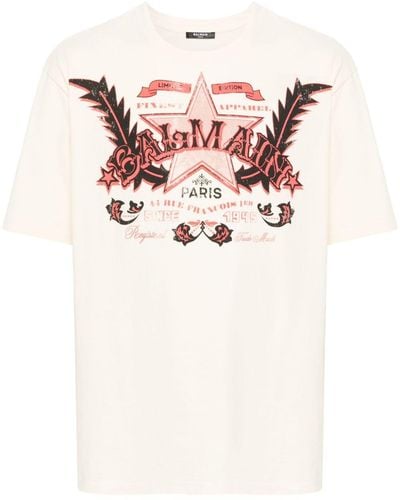 Balmain ウエスタンプリント Tシャツ - ピンク