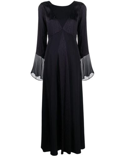 Diane von Furstenberg Long-sleeved Paneled Maxi Dress - Black