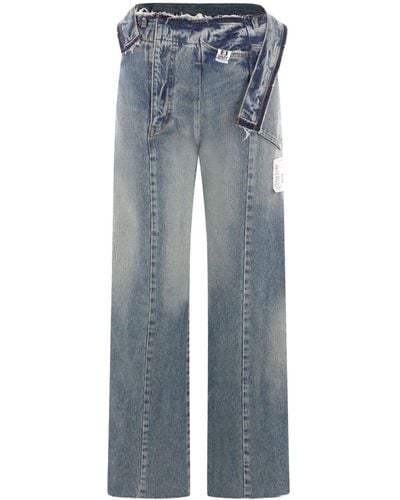 Maison Mihara Yasuhiro Panelled Straight-leg Jeans - Blue
