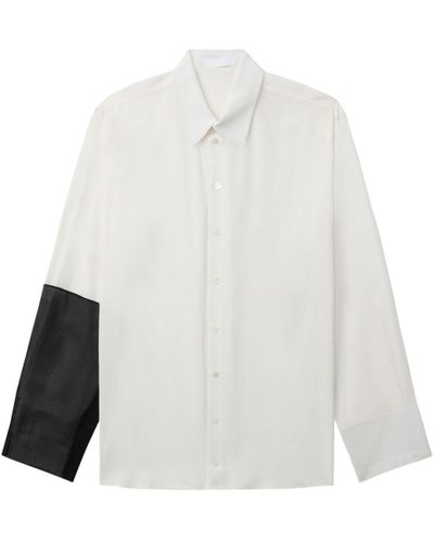 Helmut Lang カラーブロック シルクシャツ - ホワイト