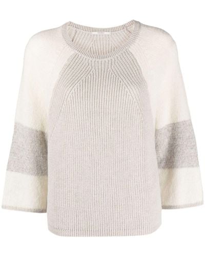 Transit Crew-neck Patterned-jacquard Sweater - White