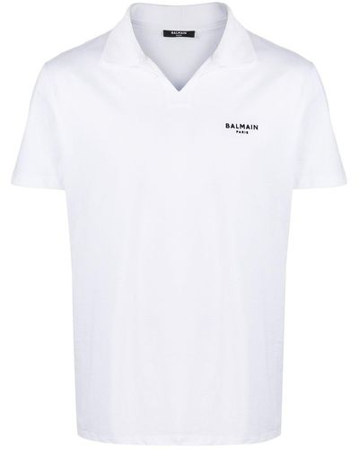 Balmain フロックロゴ ポロシャツ - ホワイト