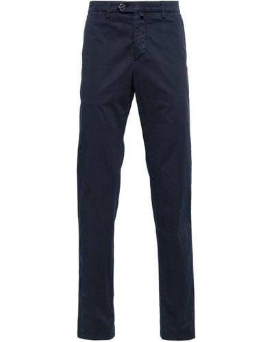 Kiton Cotton Slim-fit Trousers - Blue