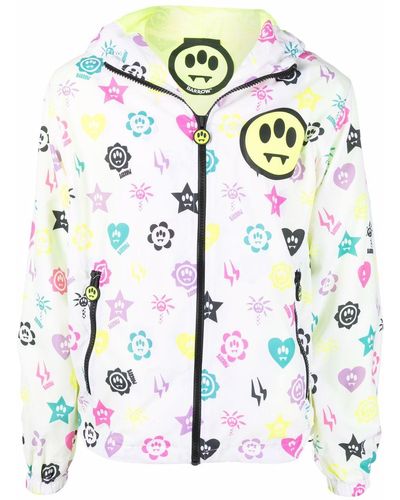 Barrow Graphic-print Lightweight Hooded Jacket - White