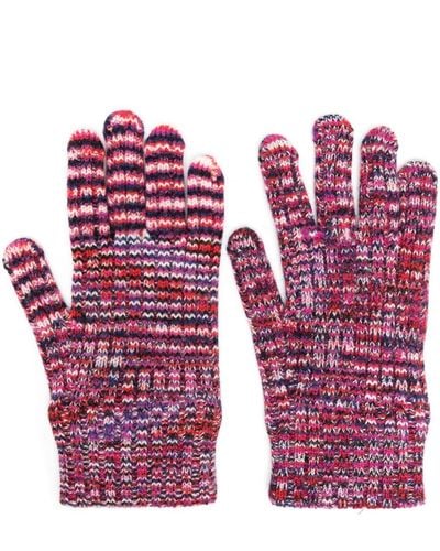 Missoni Striped Intarsia-knit Gloves - Red