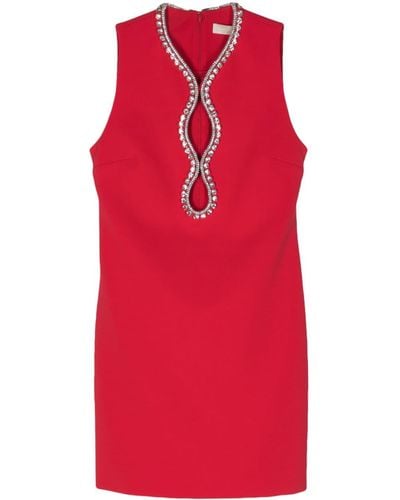 Elie Saab Crystal-embellished Cut-out Minidress - Red