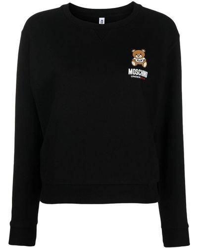 Moschino Sweater Met Teddybeerprint - Zwart