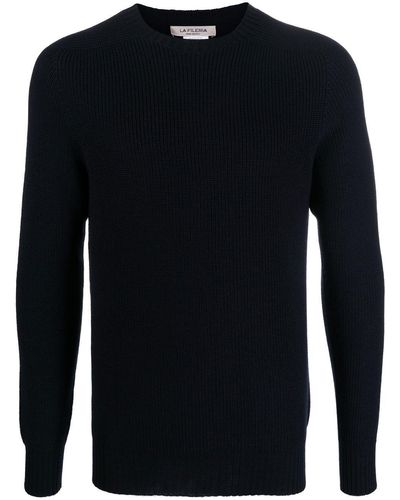 Fileria Crew Neck Pullover Sweater - Blue