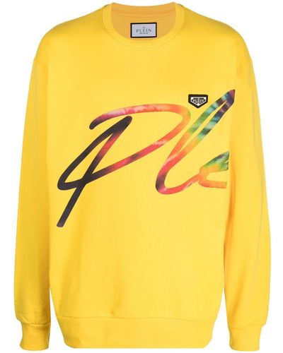 Philipp Plein Sweatshirt mit Signature-Print - Gelb