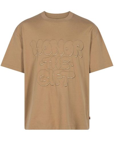 Honor The Gift T-shirt con ricamo Amp'D Up - Neutro