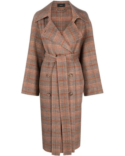 JOSEPH Chatsworth Check-pattern Coat - Brown