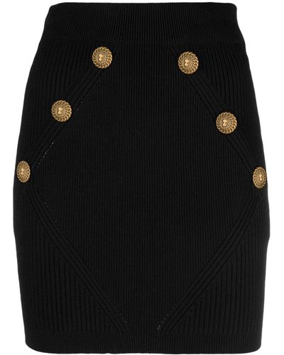 Balmain Mini-rok Met Knopen - Zwart