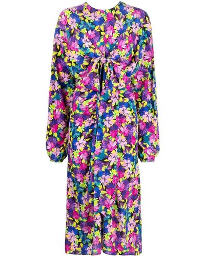Rebecca Vallance Bow-embellished Floral Midi Dress - Multicolour