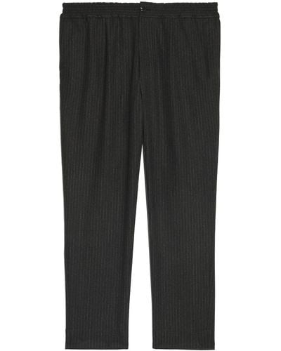 Ami Paris Wool-blend Pinstripe Trousers - Black
