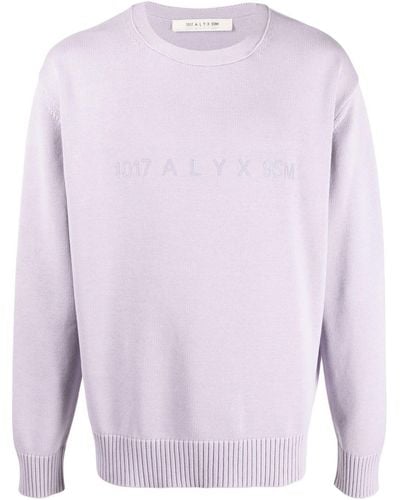 1017 ALYX 9SM Logo-print Knitted Jumper - Purple
