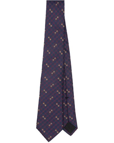 Gucci GG Jacquard Silk Tie - Purple