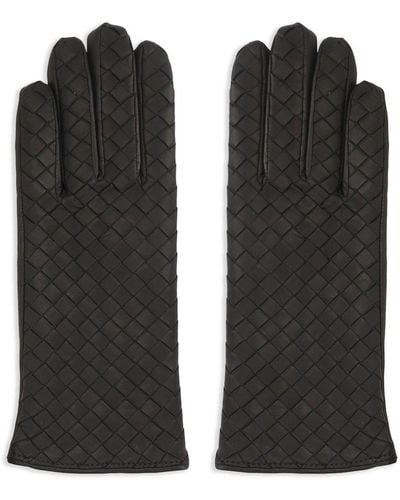 Bottega Veneta Intrecciato Leather Gloves - ブラック