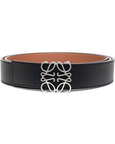 Loewe Anagram Reversible Leather Belt - Black
