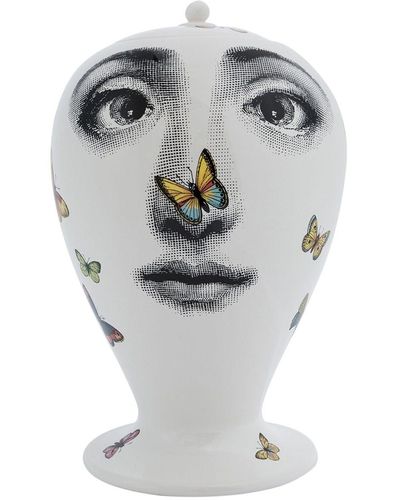 Fornasetti Vaso con volto stampato - Grigio