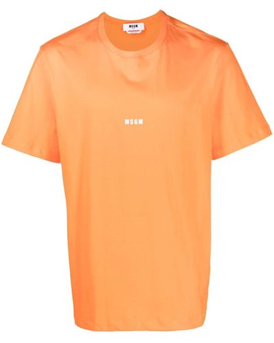 MSGM T-shirt With Logo - Orange