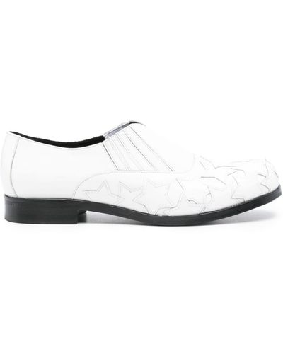 STEFAN COOKE Star-patch Leather Loafers - White