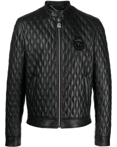 Billionaire Quilted Leather Jacket - Black