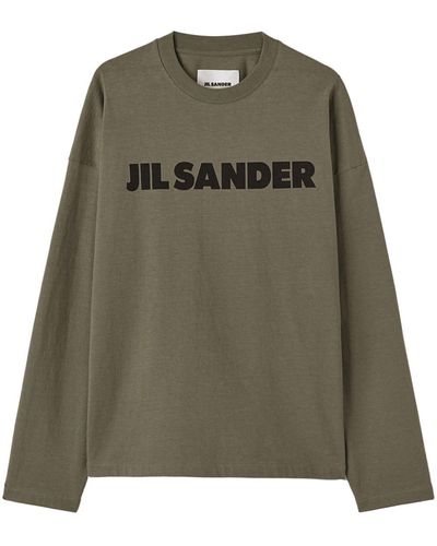 Jil Sander T-shirt Met Logoprint - Groen