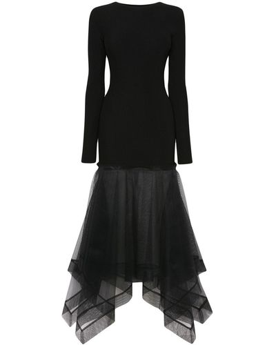 Alexander McQueen Backless Knitted Dress - Black