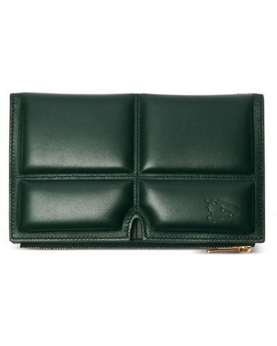 Burberry Large Leather Snip Wallet - Green